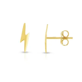 14k Solid Lightbolt Studs