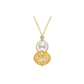 18k Solid Gold Freshwater Pearl Necklace KN00147