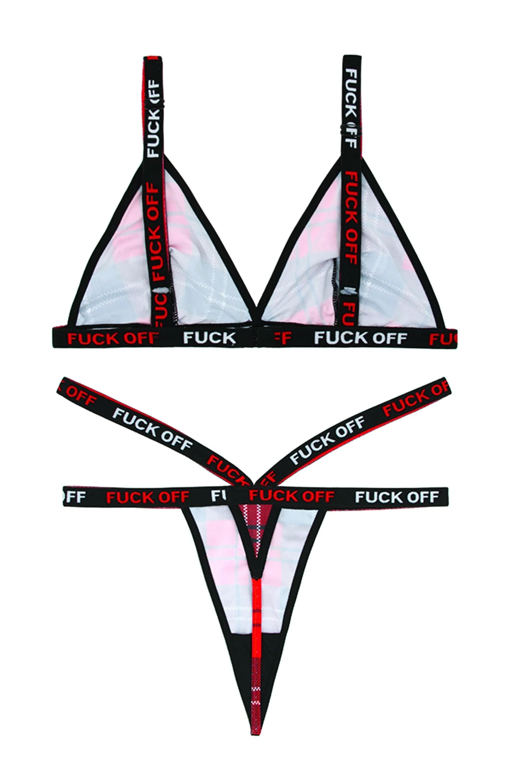 2PC "Fuck Off" Bra Set