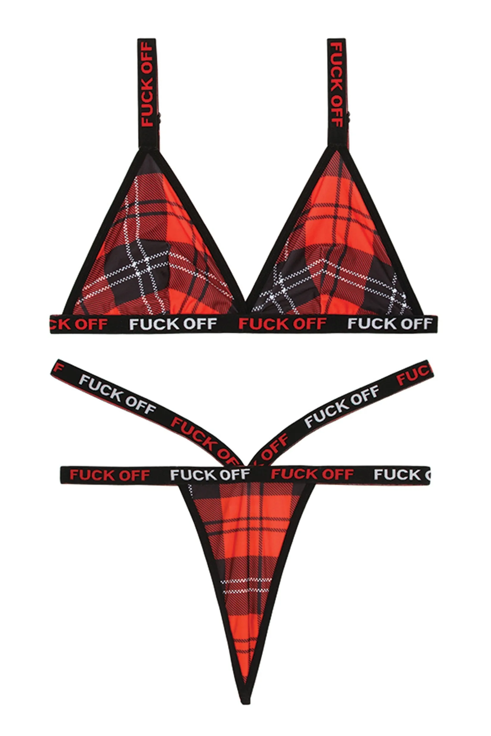 2PC "Fuck Off" Bra Set