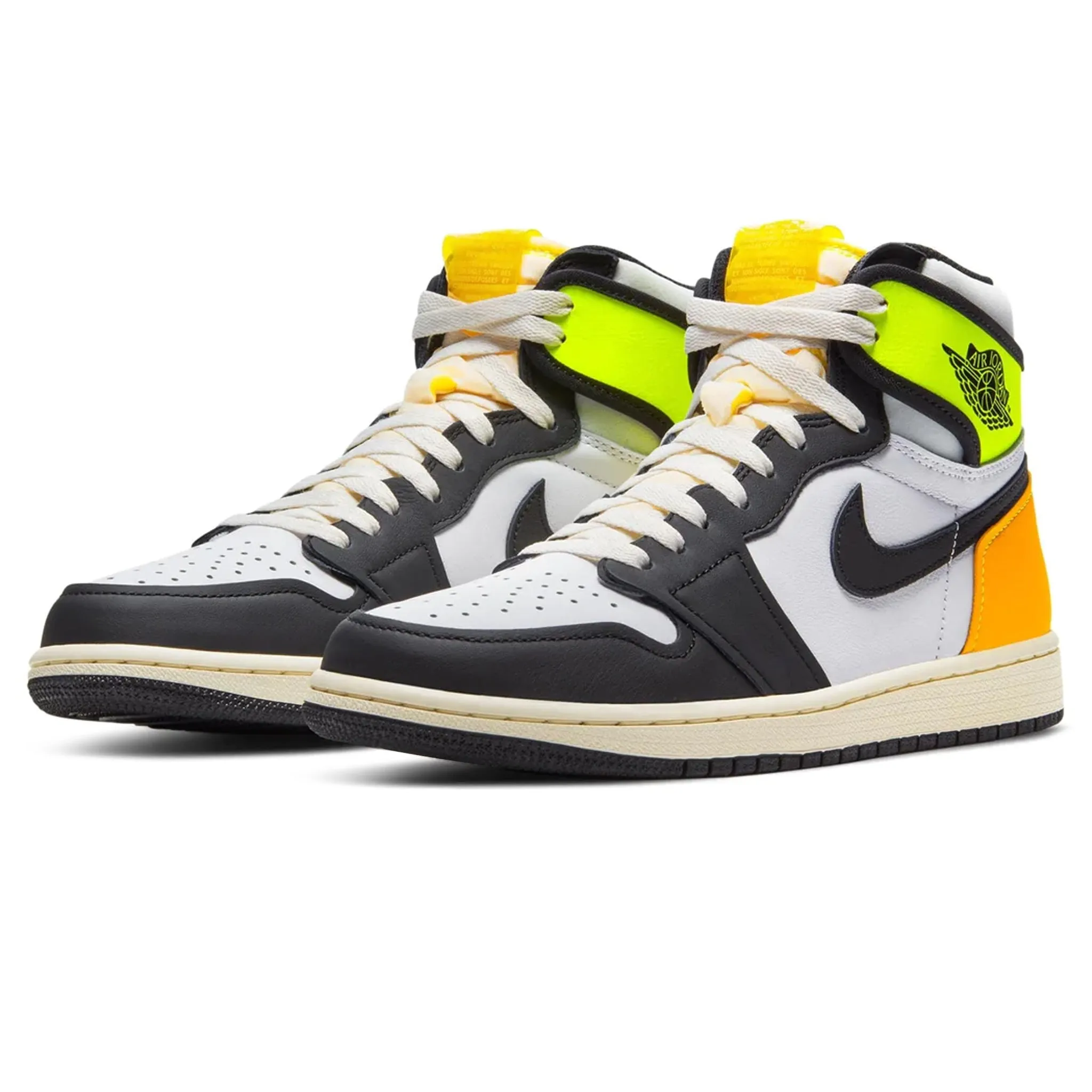 Air Jordan 1 High White Black Volt University Gold