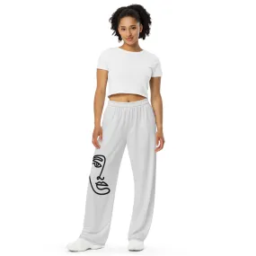 All-over print unisex wide-leg pants figure