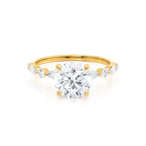 ALLURE - Round Moissanite 18k Yellow Gold Scatter Ring