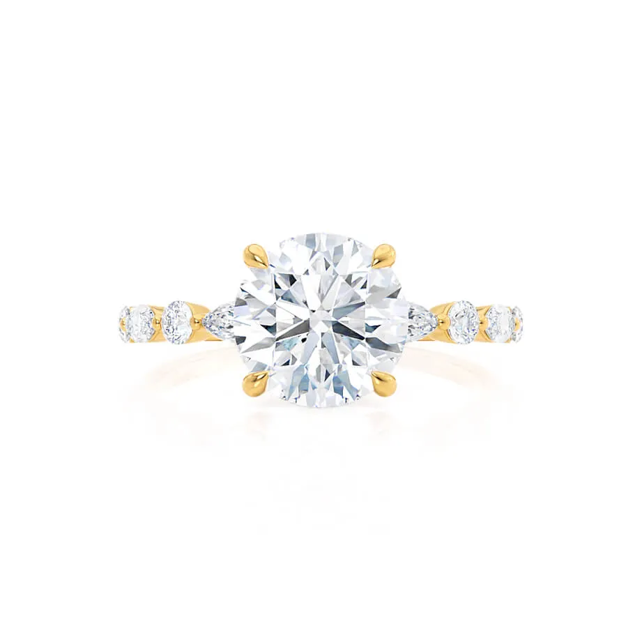 ALLURE - Round Moissanite 18k Yellow Gold Scatter Ring