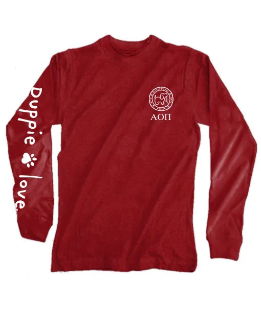 ALPHA OMICRON PI PUP, ADULT LS (PRINTED TO ORDER)