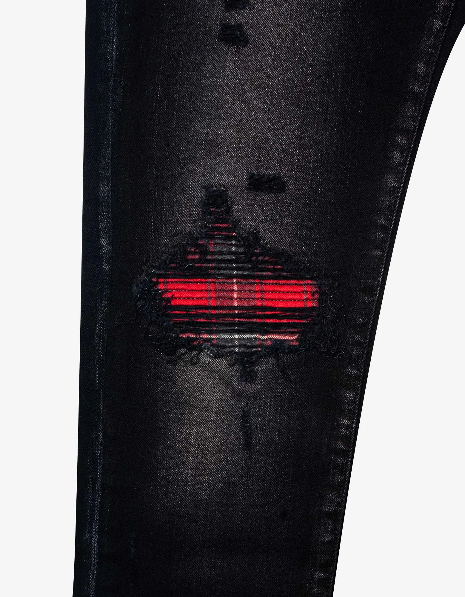 Amiri MX1 Flannel Aged Black Jeans