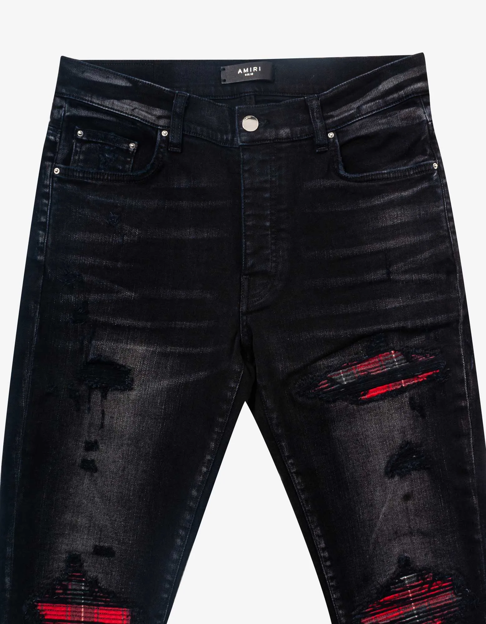 Amiri MX1 Flannel Aged Black Jeans