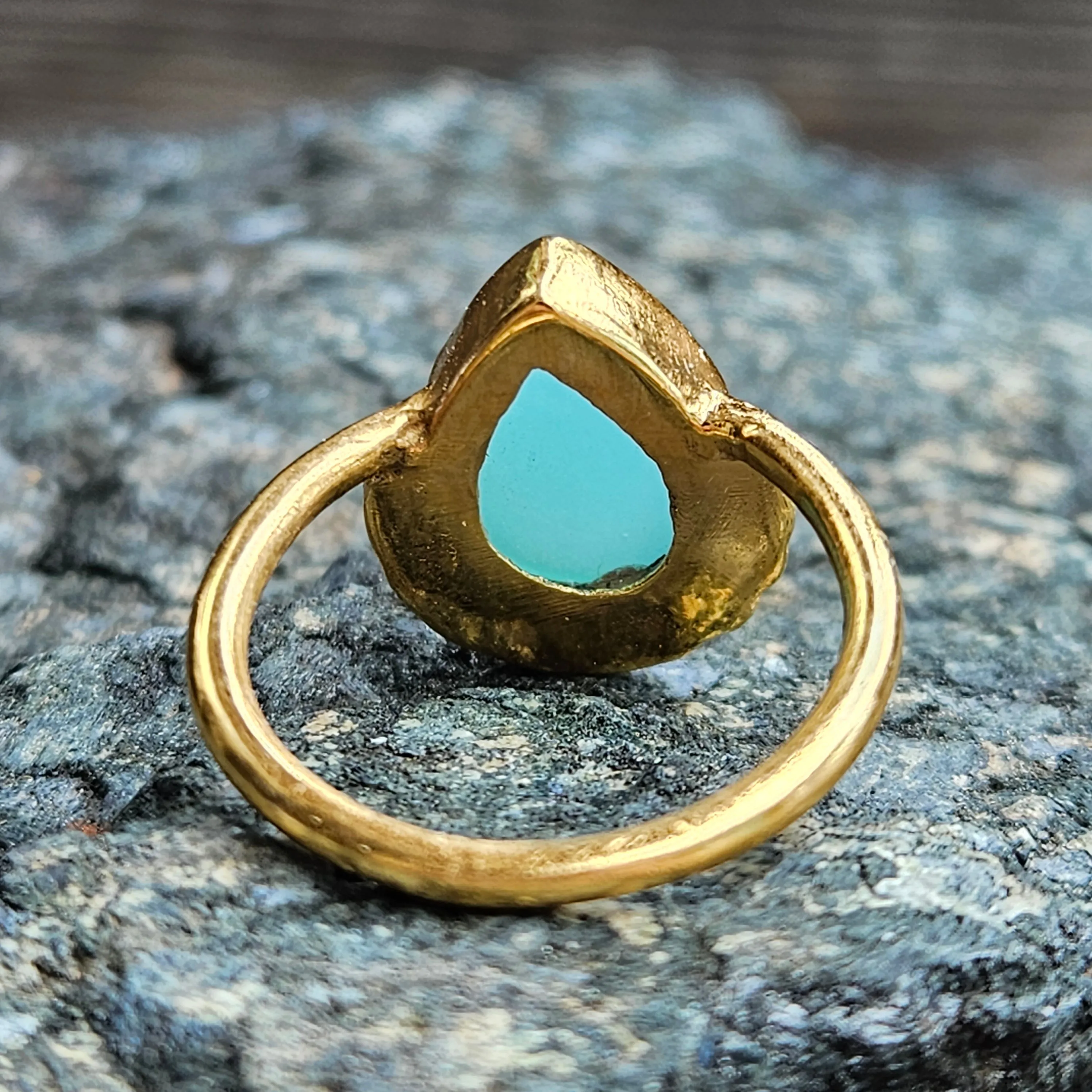 Aqua Chalcedony Earth Goddess Ring