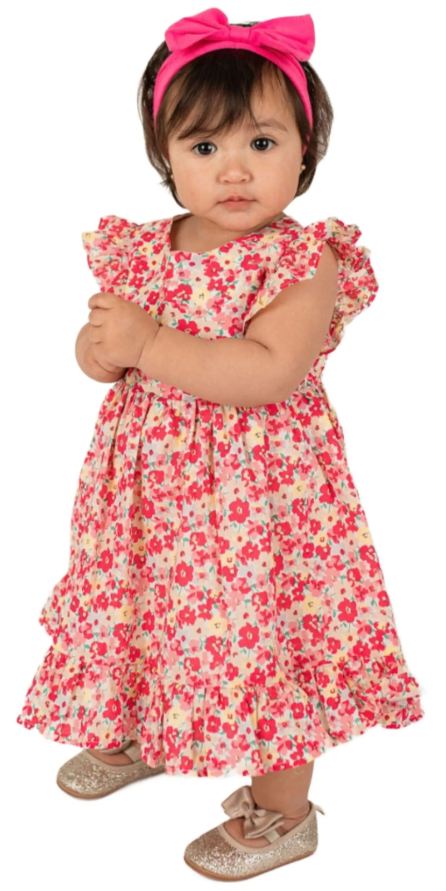 Baby Girl's Pink Floral Cotton Dress