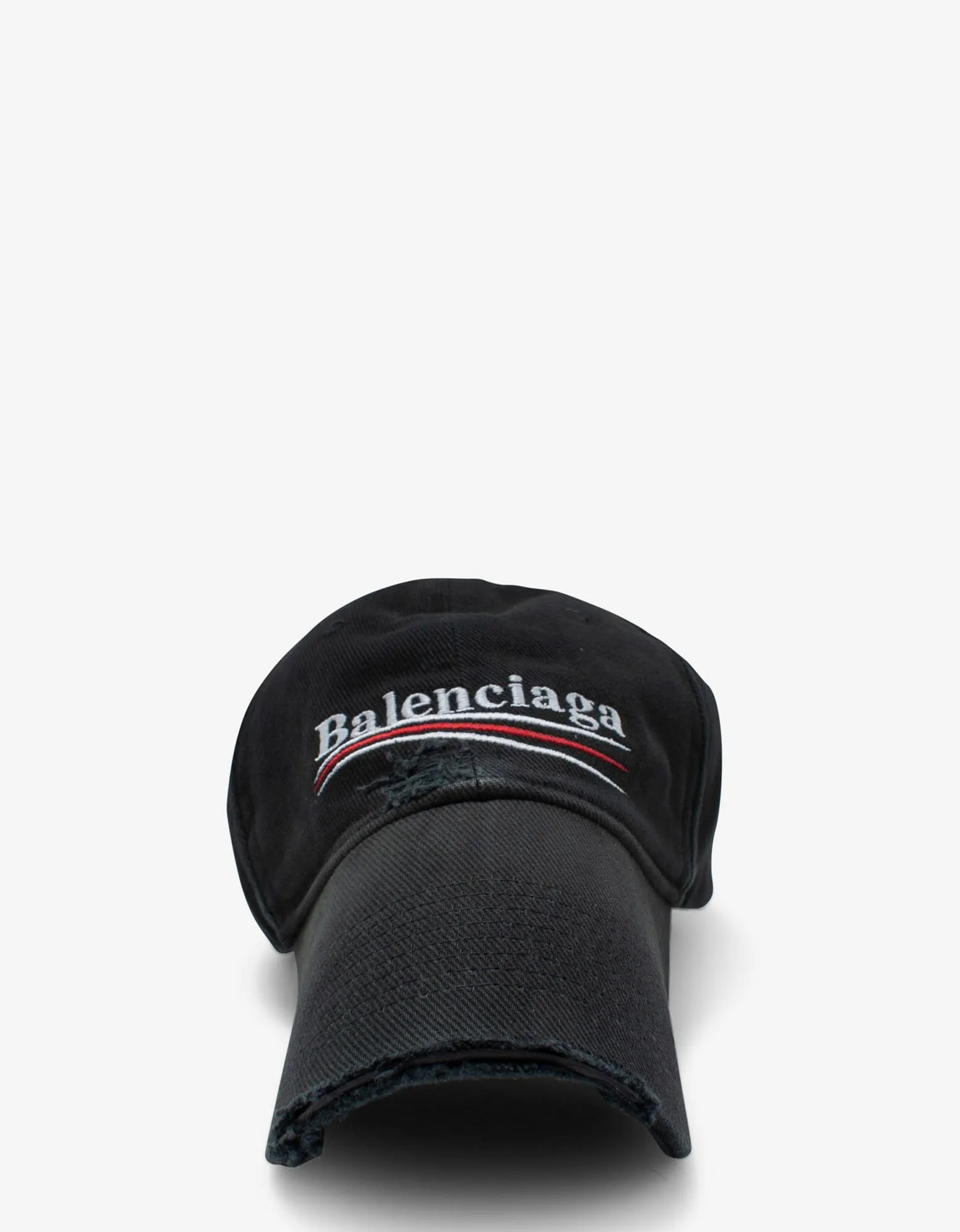 Balenciaga Black Political Logo Embroidery Cap