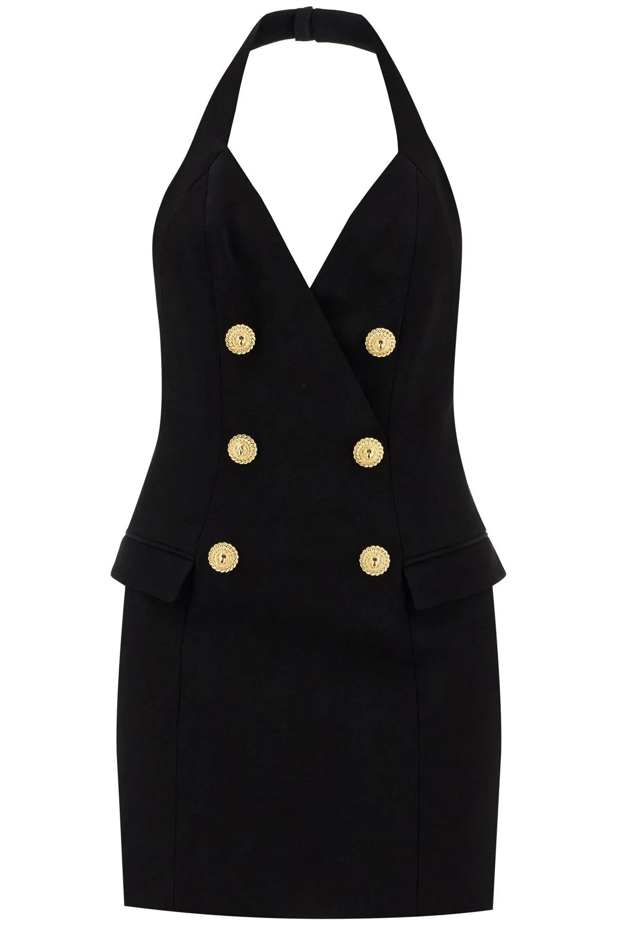 BALMAIN halter neck mini dress with buttons