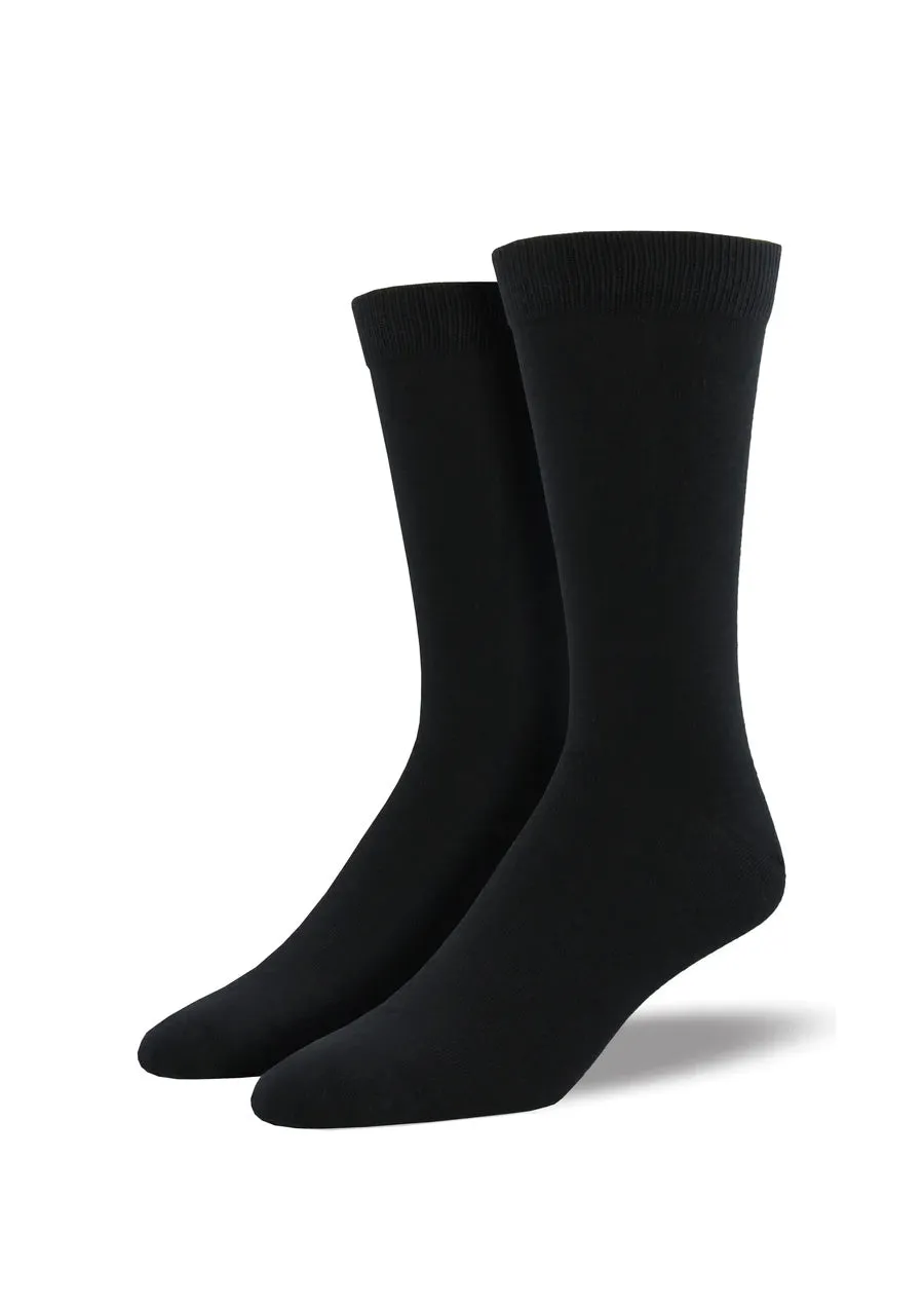 Bamboo Solid Black Socks