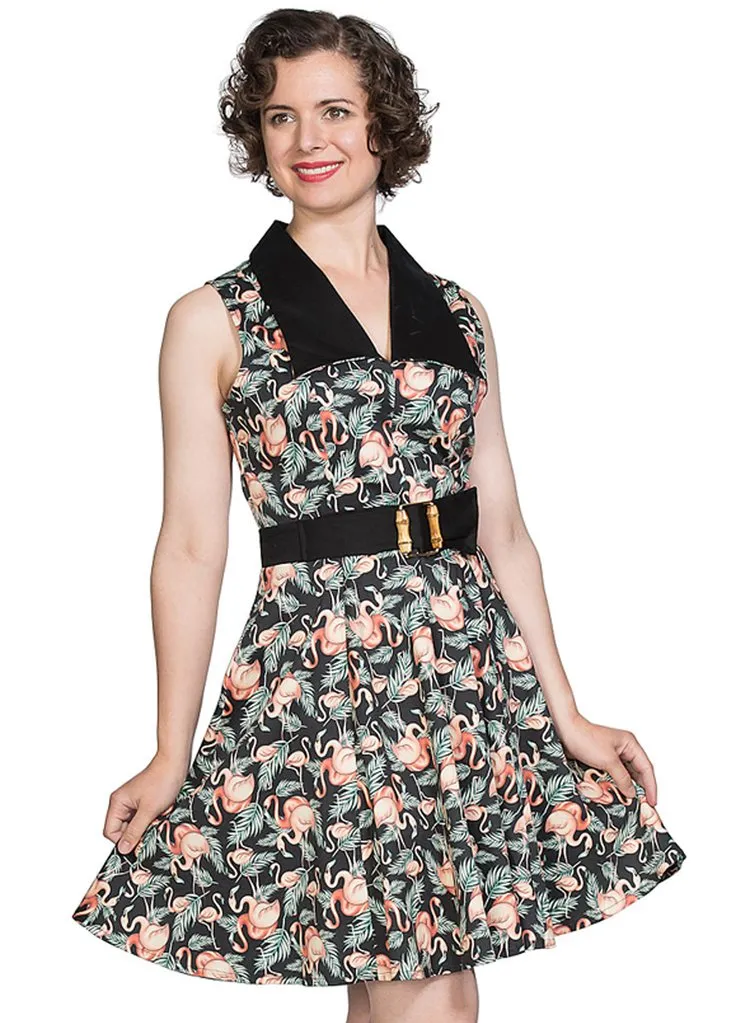 Banned Flamingo Honnie 50's Swing Dress Black