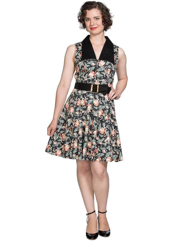 Banned Flamingo Honnie 50's Swing Dress Black