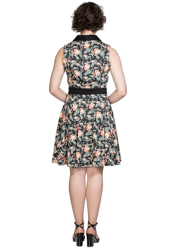 Banned Flamingo Honnie 50's Swing Dress Black