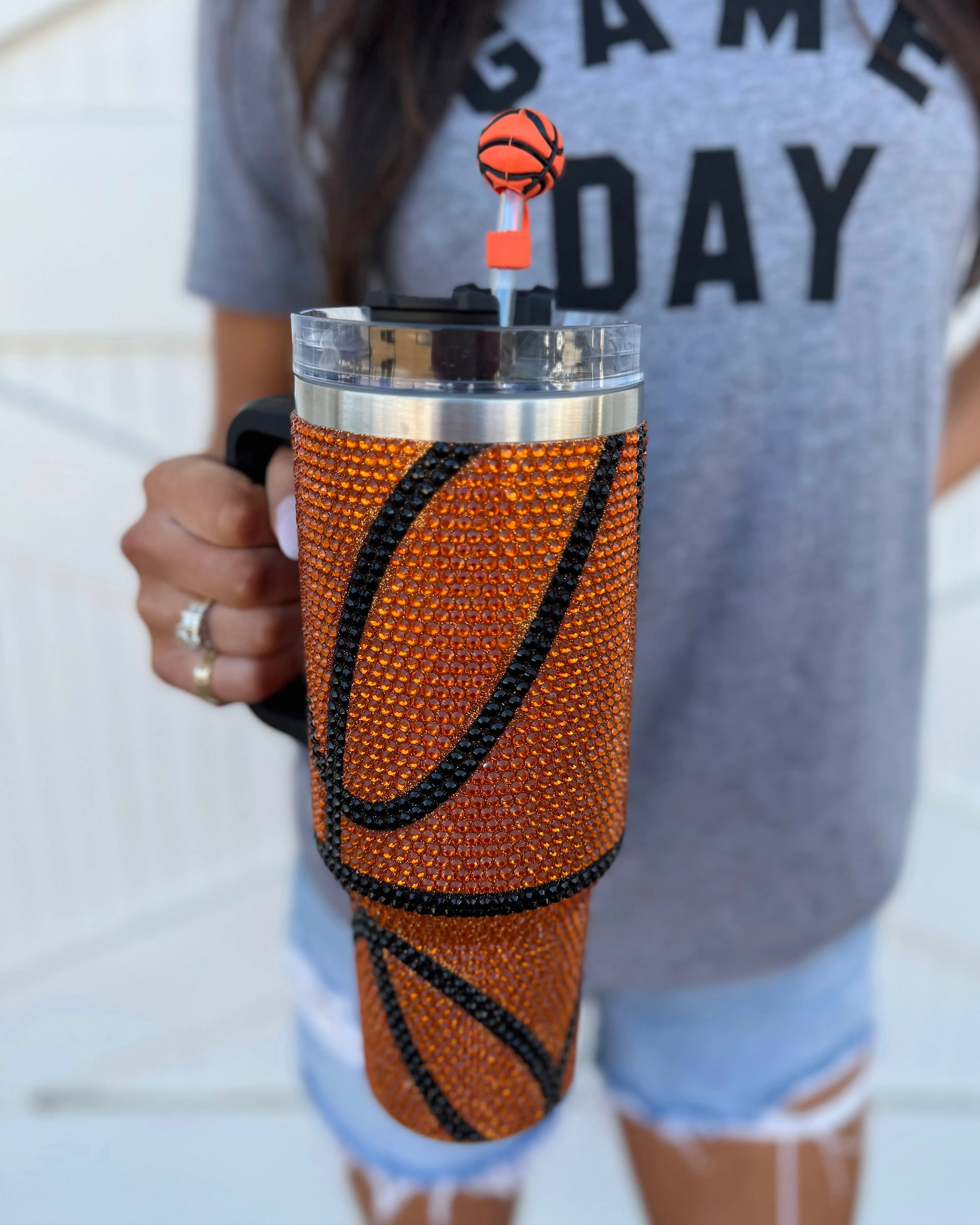 Basketball 3D Straw Topper