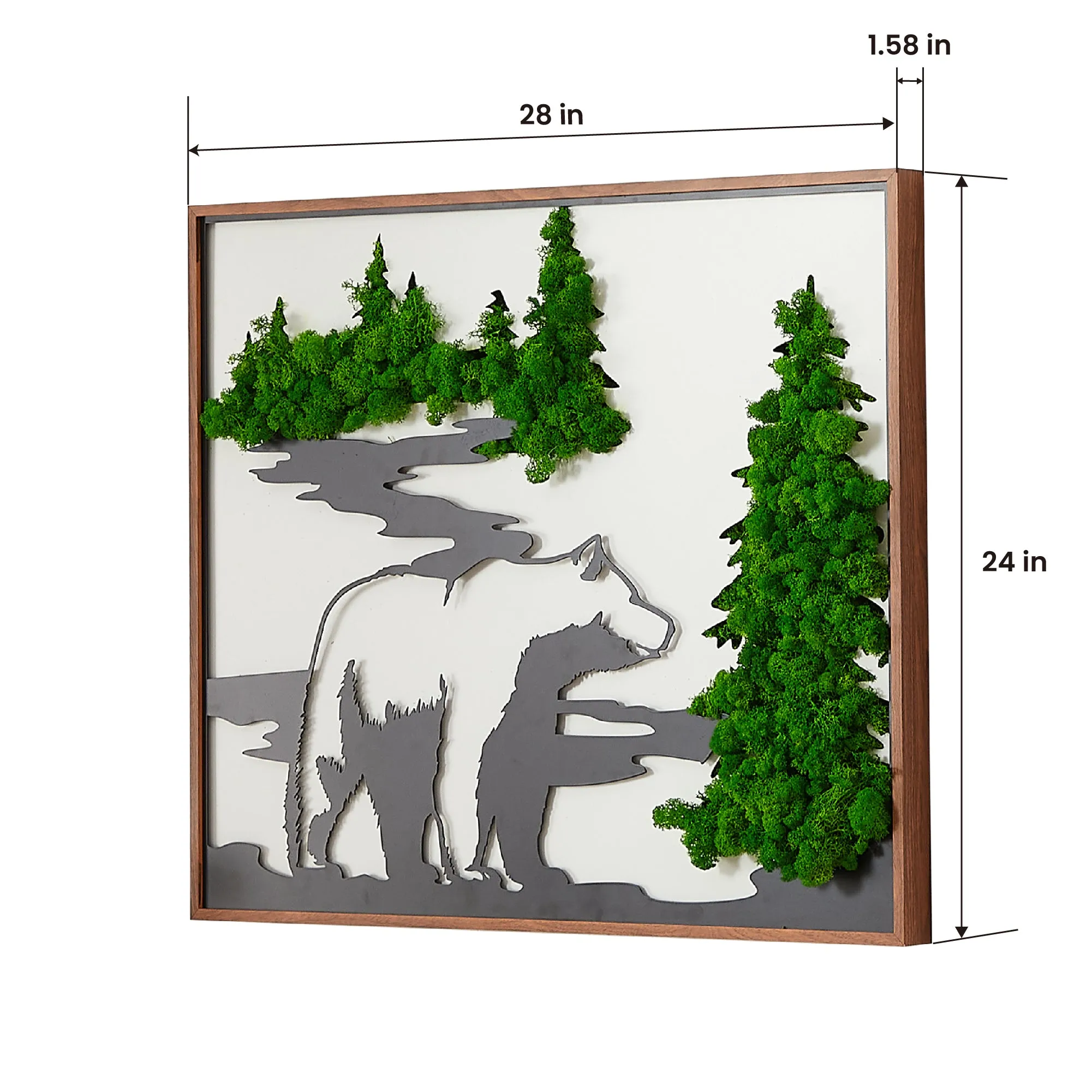 Bear Metal Art Moss Wall Decor