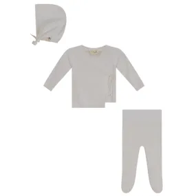 Bebe Bella White Knitted Wrap Baby Set