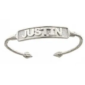 Better Jewelry NAME PLATE Baby Bangle .925 Sterling Silver (11.2 grams)