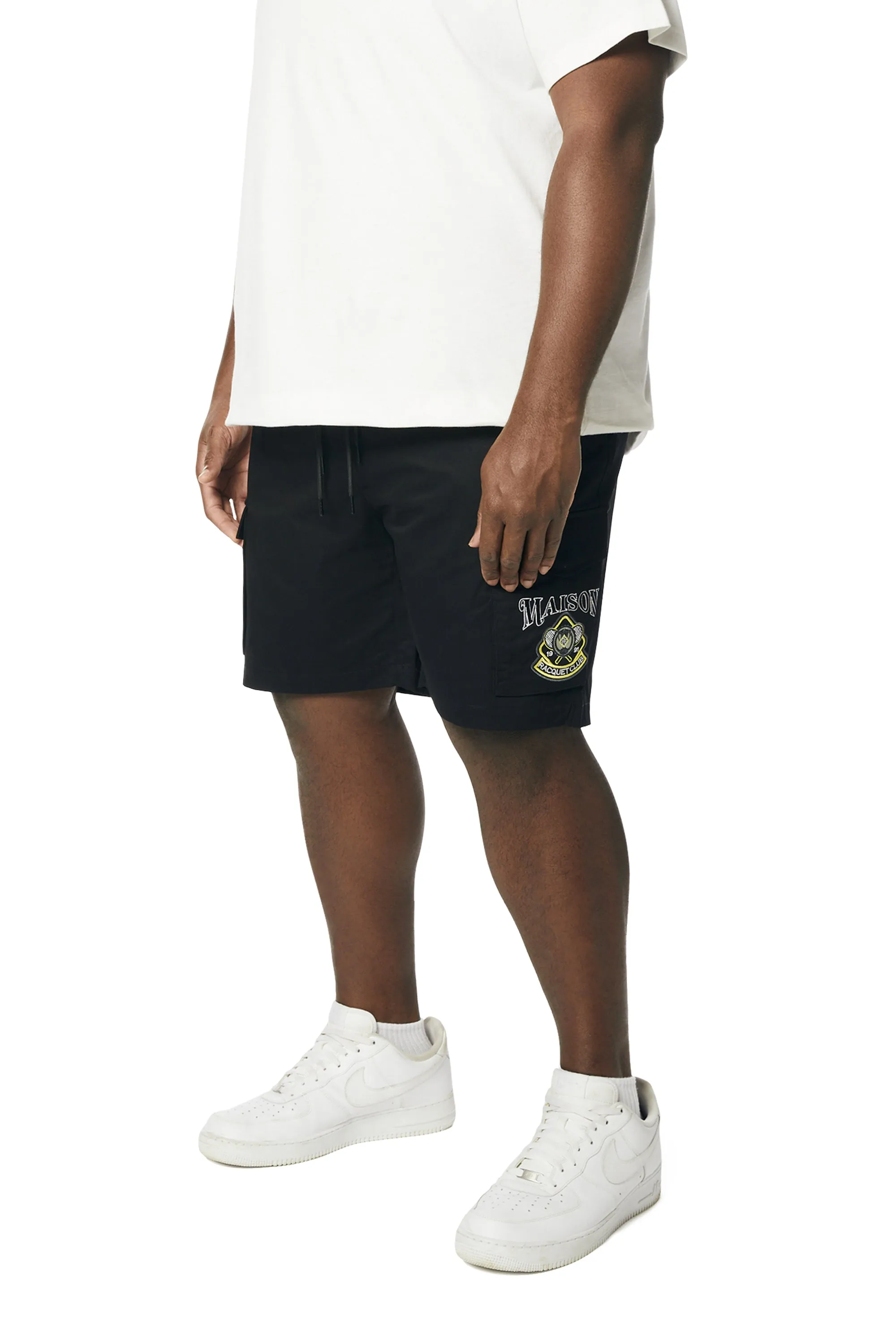 Big and Tall - Graphic Polished Twill Shorts - Black