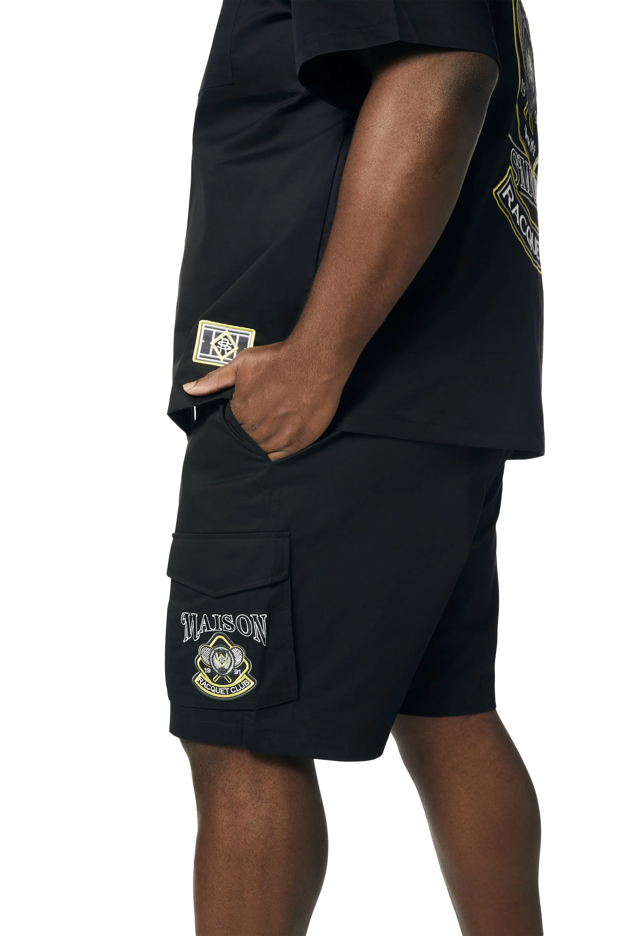 Big and Tall - Graphic Polished Twill Shorts - Black