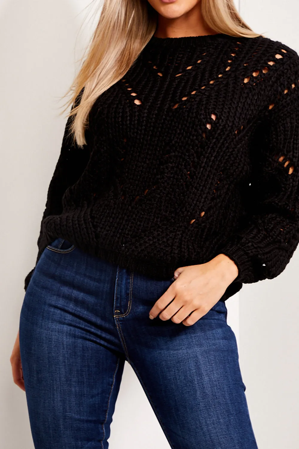 Black Cable Knit Jumper