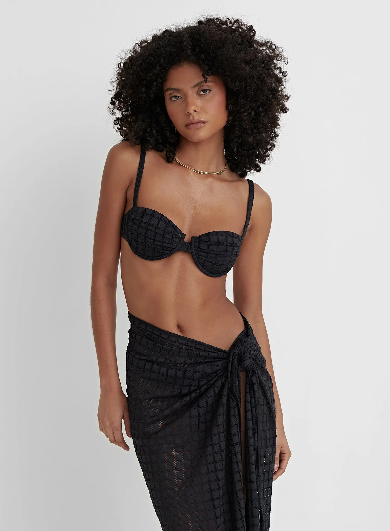 Black Crochet Wrap Beach Skirt- Arles