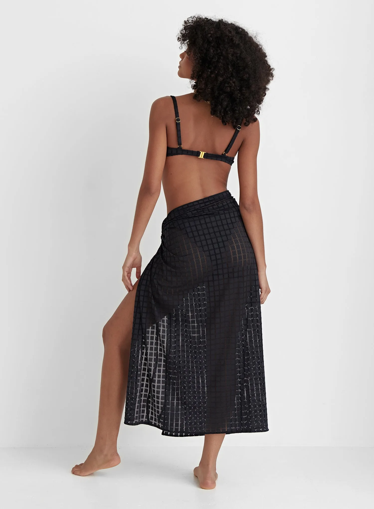 Black Crochet Wrap Beach Skirt- Arles