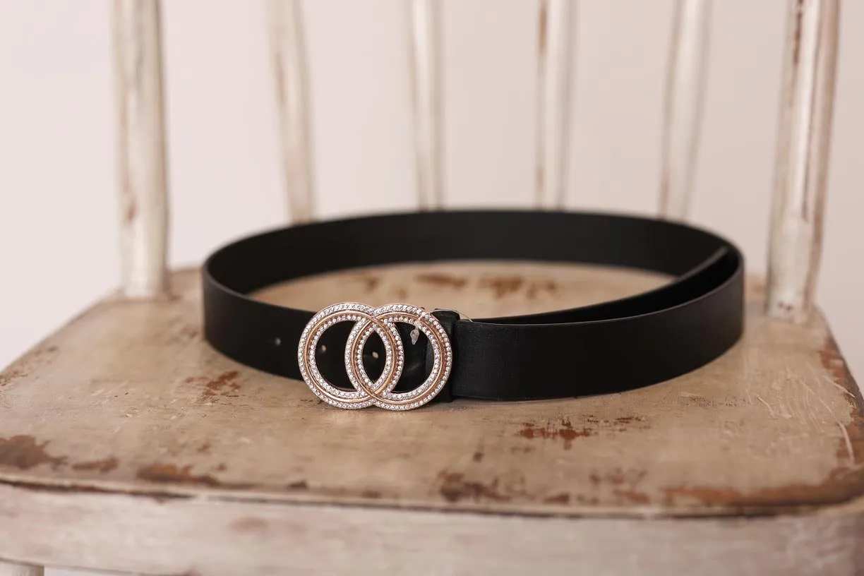 Black Gold Double Circle Belt