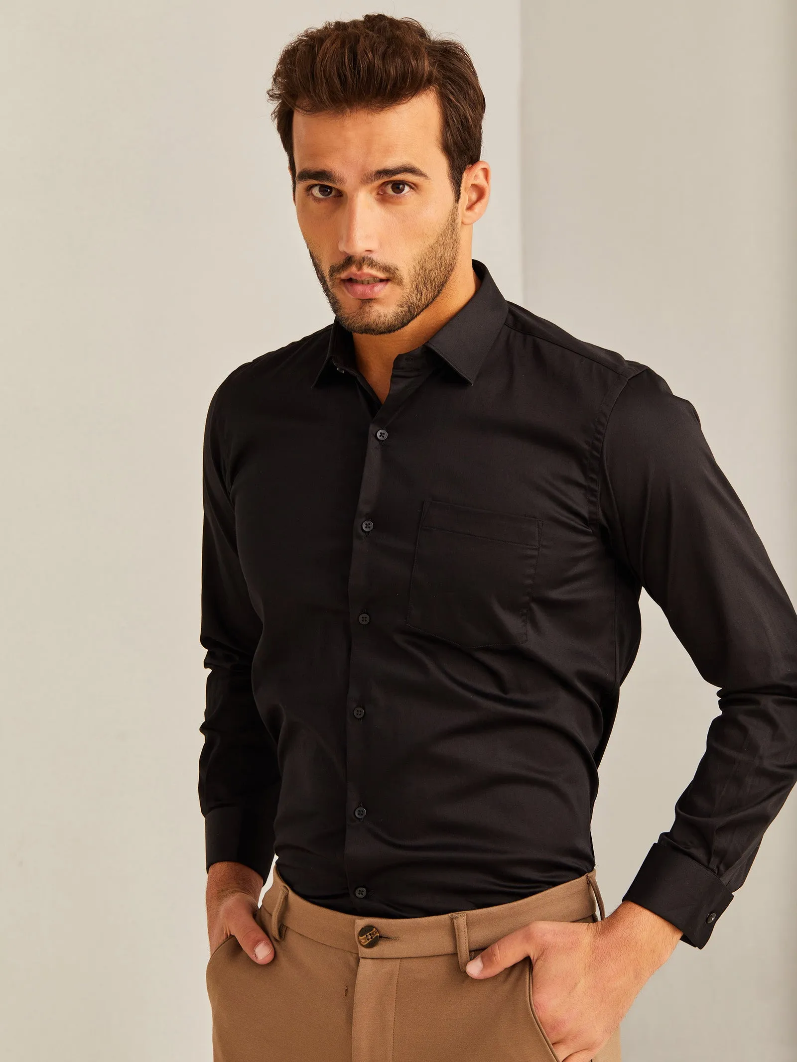 Black Solid Shirt