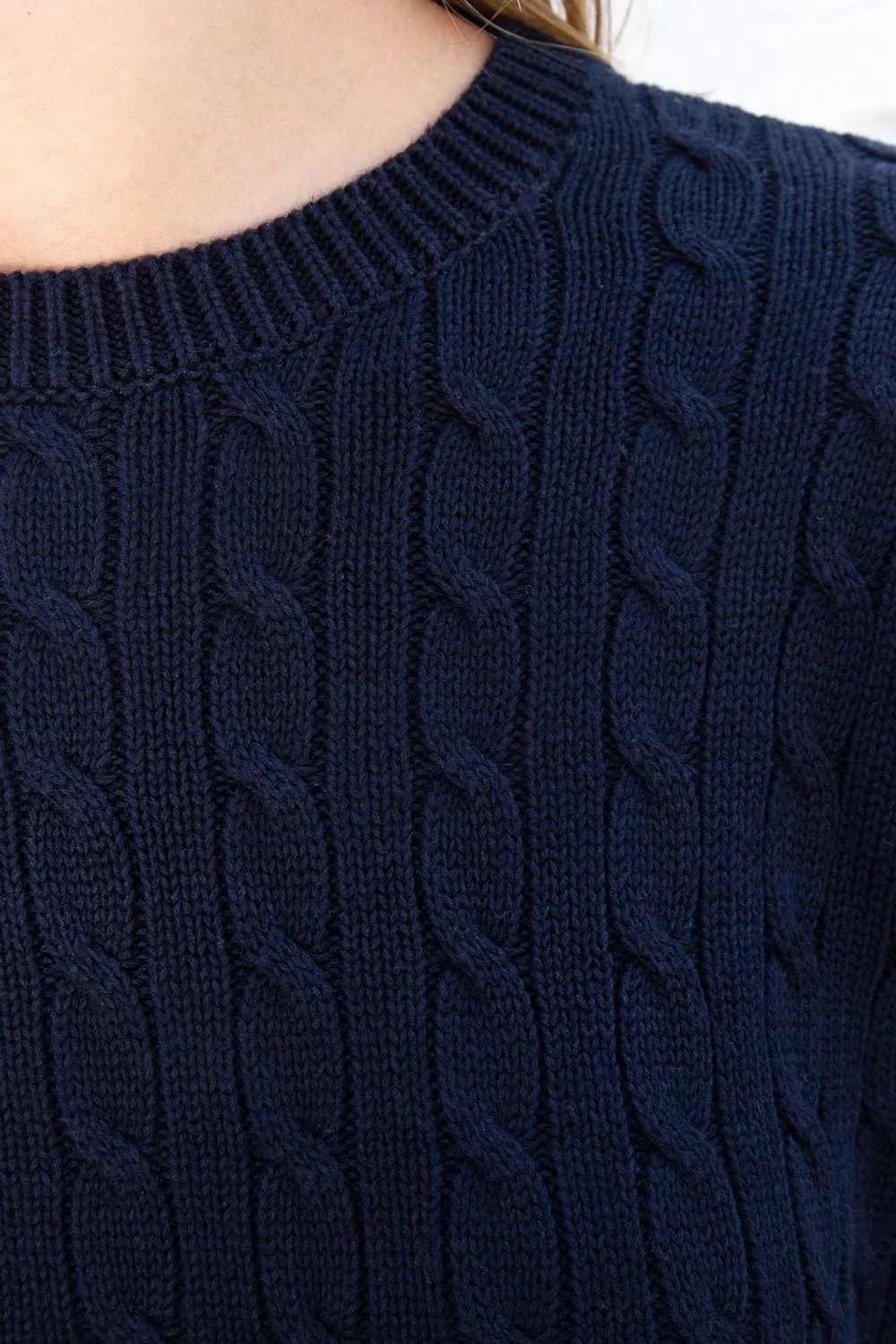 Brianna Cotton Cable Knit Sweater