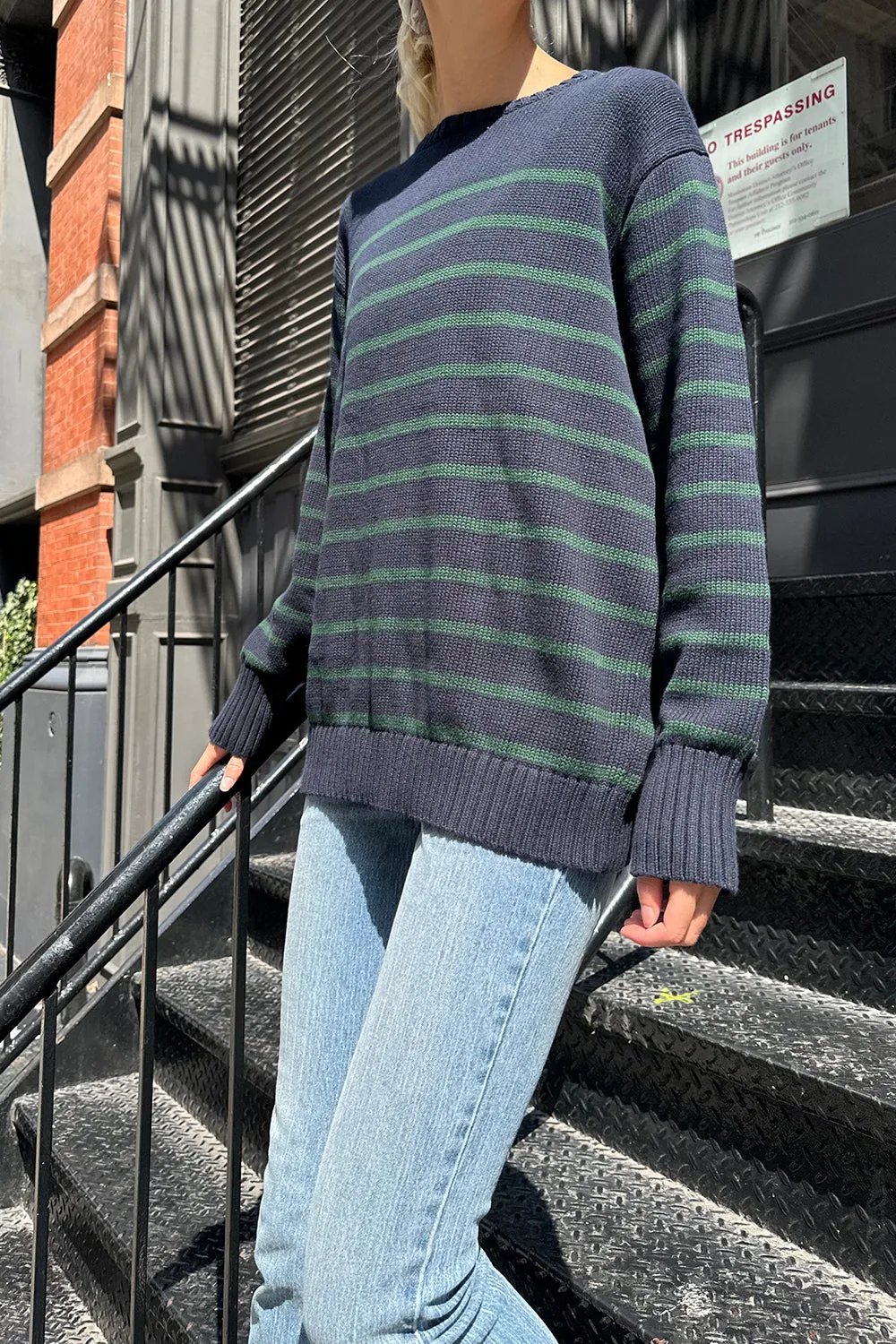 Brianna Cotton Thin Stripe Sweater