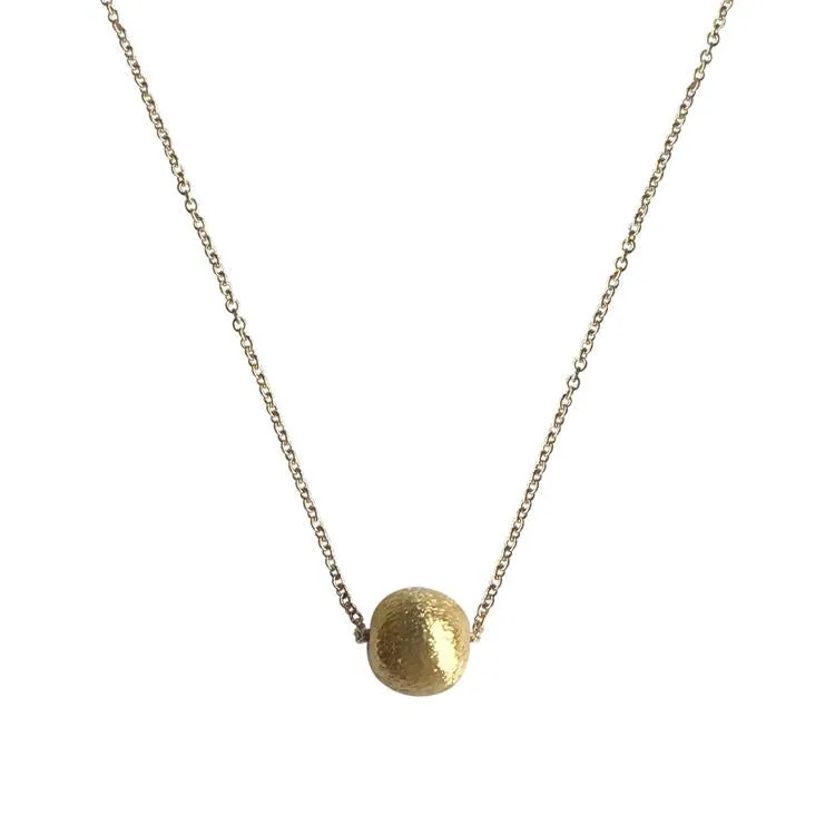 Brushed ball necklace