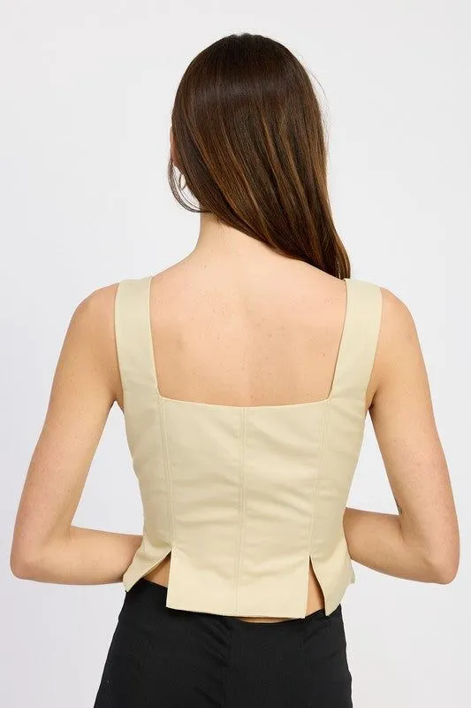 Bustier Top With Slit Detail