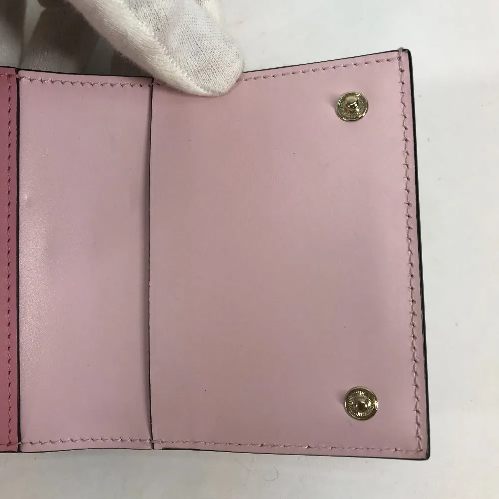 BVLGARI Trifold wallet leather pink Serpenti Women Used Authentic