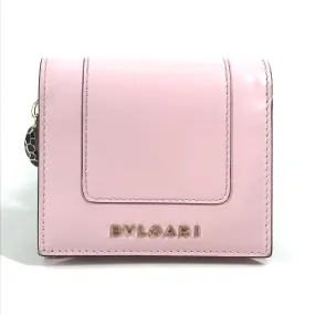 BVLGARI Trifold wallet leather pink Serpenti Women Used Authentic