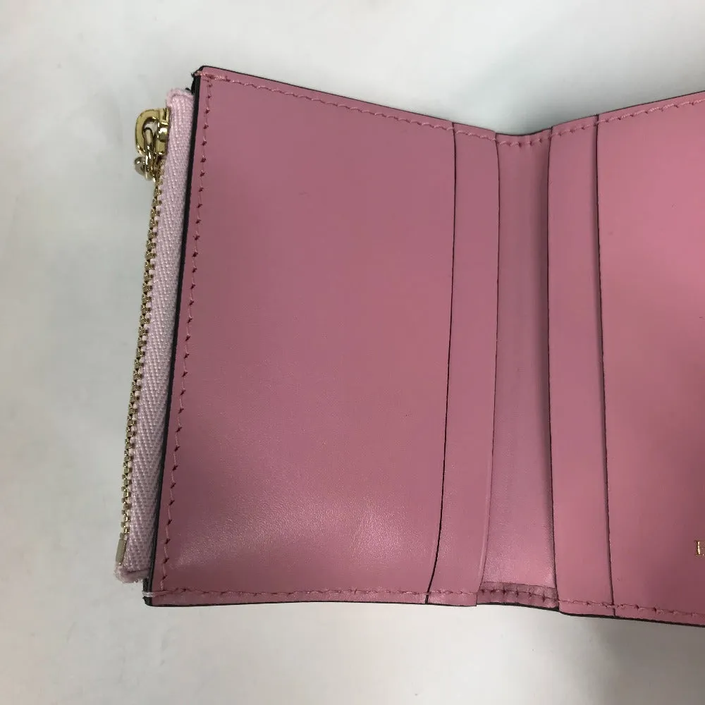 BVLGARI Trifold wallet leather pink Serpenti Women Used Authentic