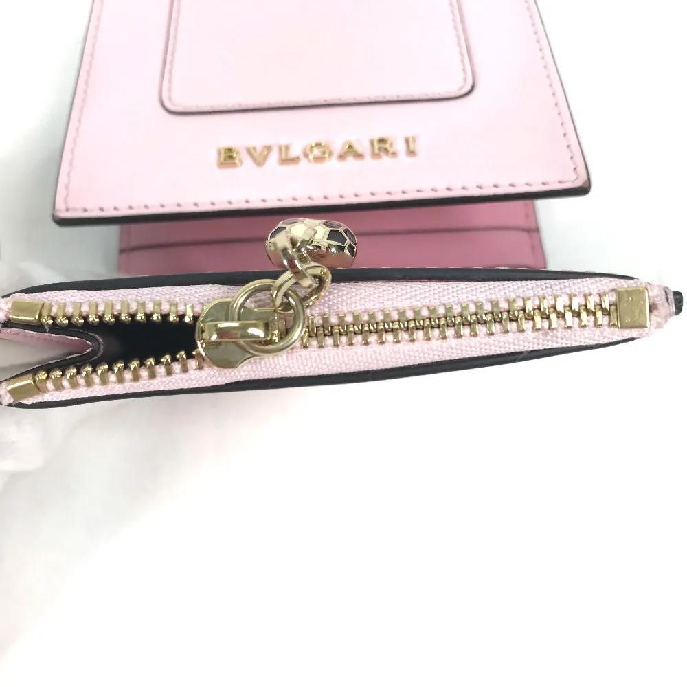 BVLGARI Trifold wallet leather pink Serpenti Women Used Authentic