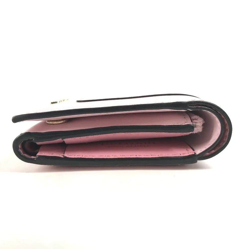 BVLGARI Trifold wallet leather pink Serpenti Women Used Authentic