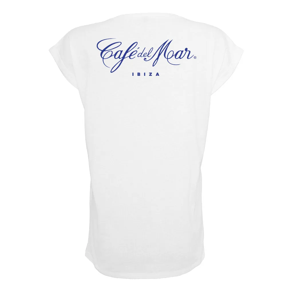 Café del Mar Ibiza Blue Logo Front And Back Print Women's Casual T-Shirt