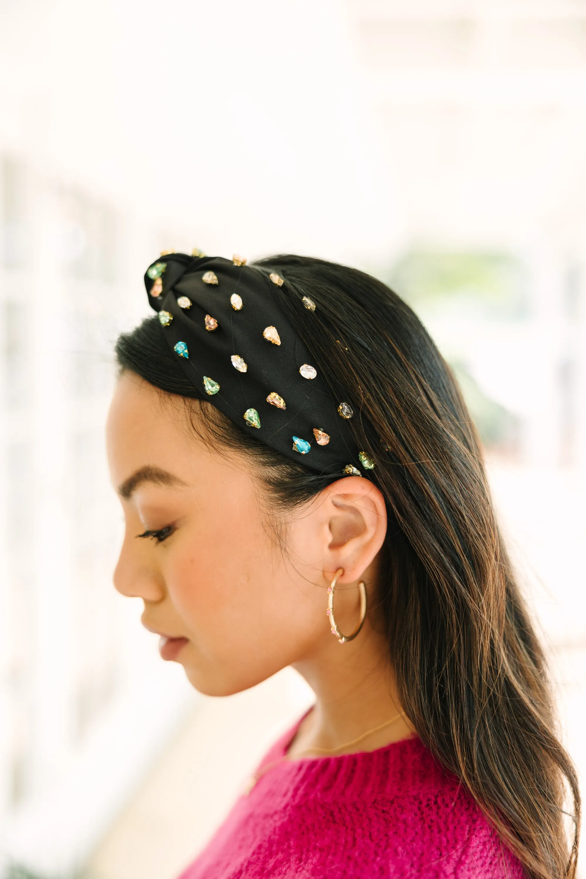 Can't Stop Your Shine Black Rhinestone Headband