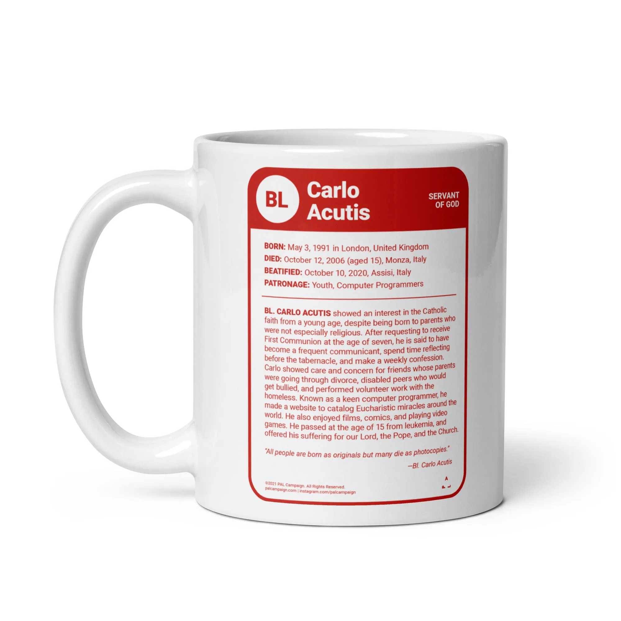 Carlo Acutis Saint Card Mug