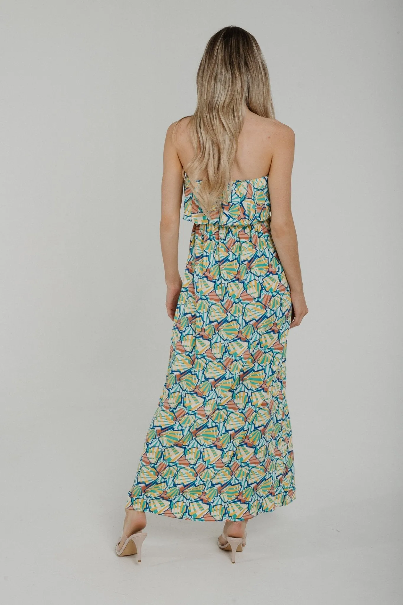 Casey Strapless Dress In Aqua Mix