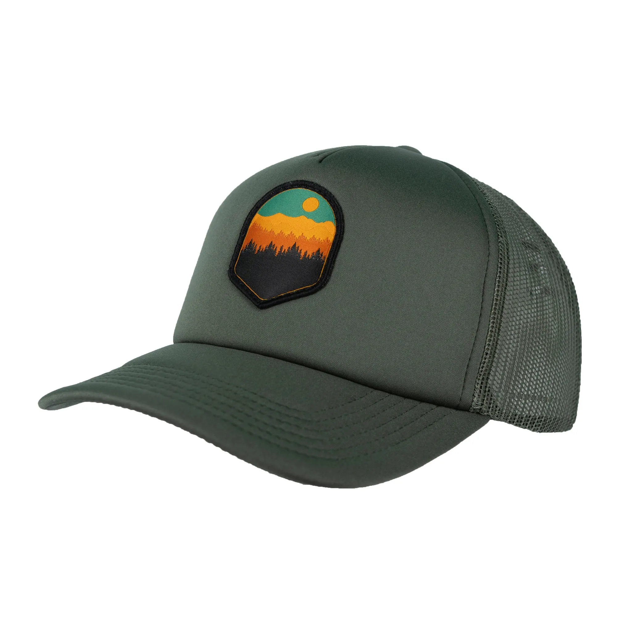 CB Mountain Scene Foam Trucker Snap Hat Cypress