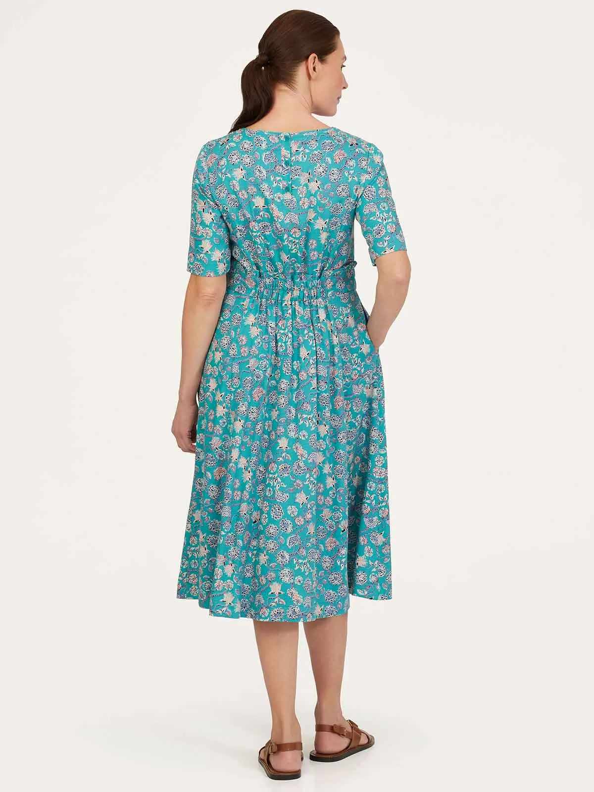 Chandri Tencel™ Crepe Belted Dress - Midori Green