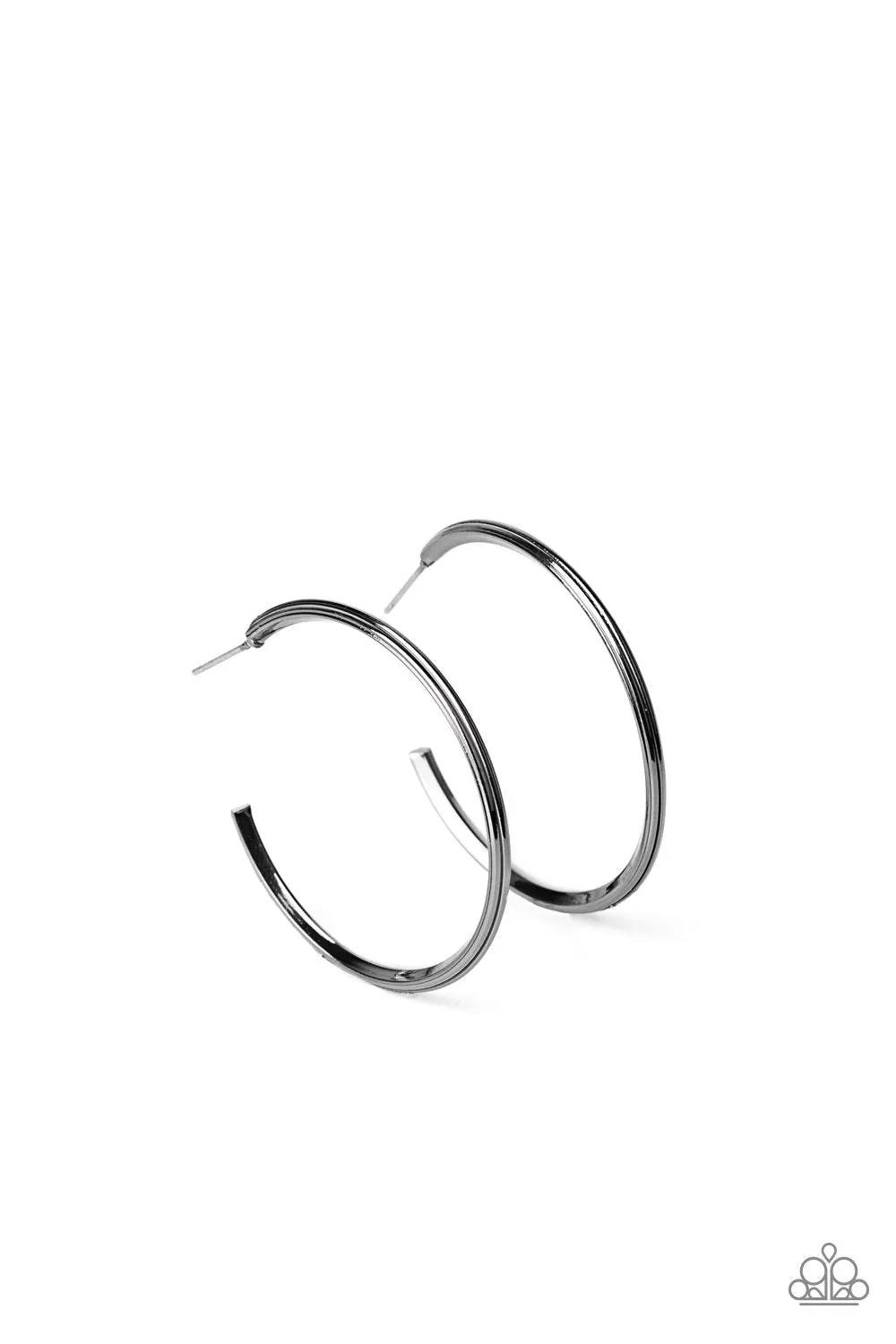 Chic As Can Be Gunmetal Black Hoop Earrings - Paparazzi Accessories