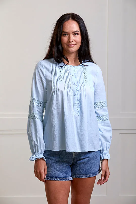 Cleo Blue Cotton Top - 50% OFF