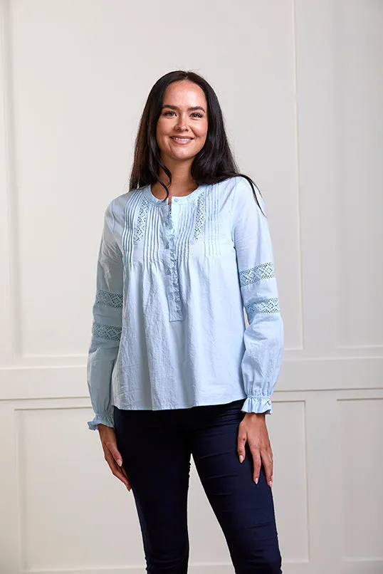 Cleo Blue Cotton Top - 50% OFF