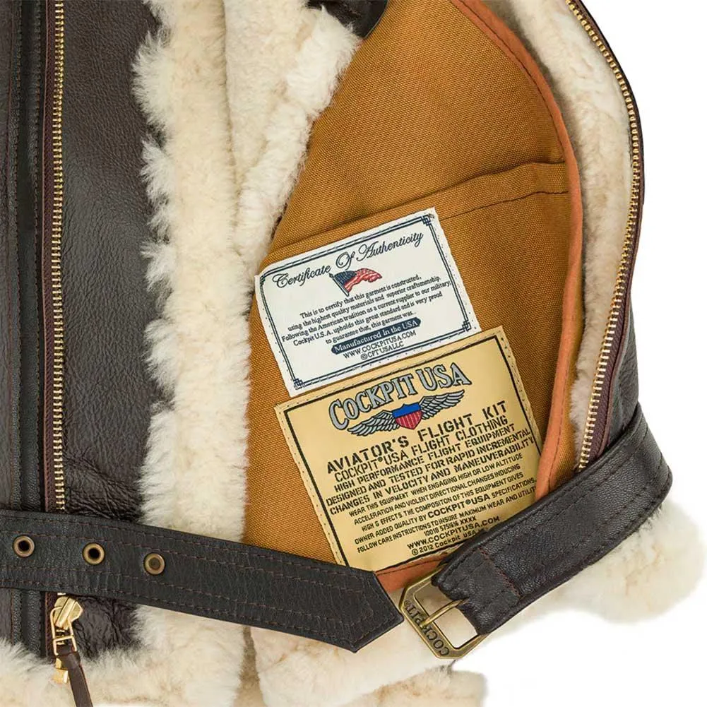 Cockpit USA Mens Champ Sheepskin Bomber Jacket