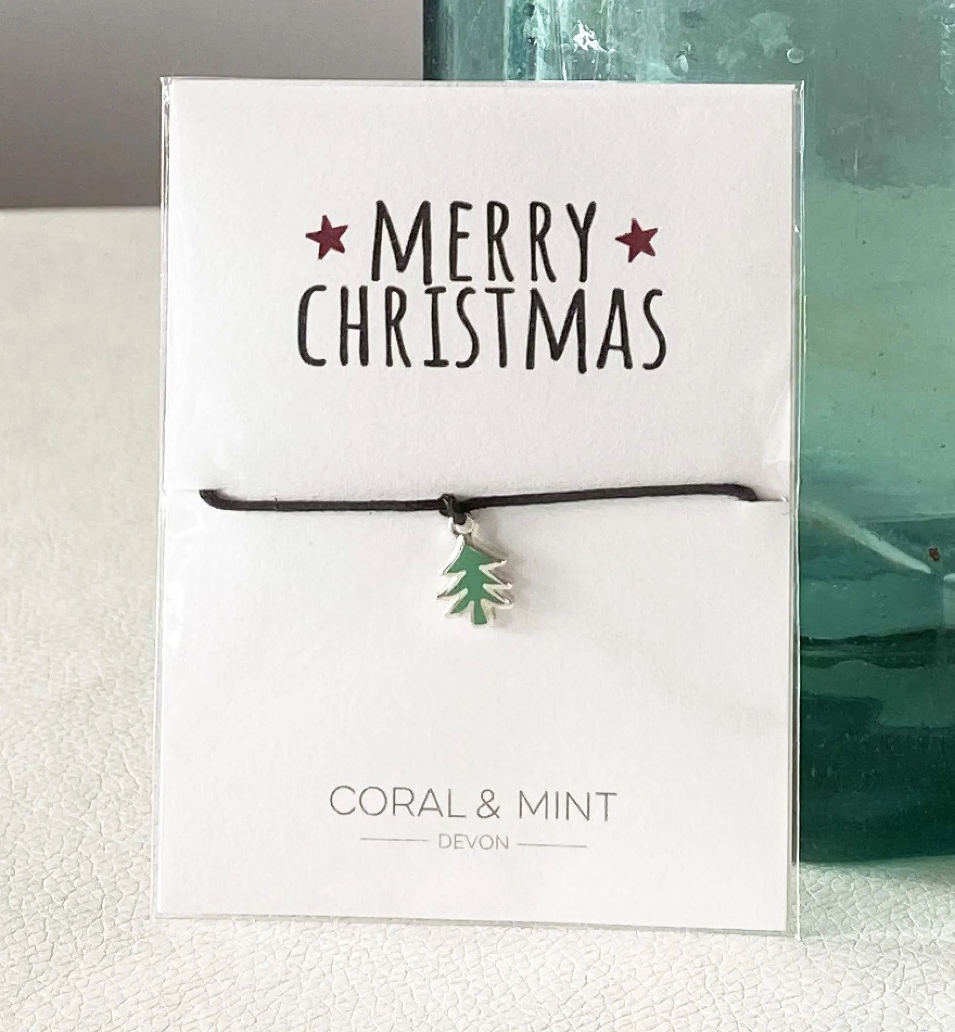 Coral And Mint Merry Christmas - Christmas Tree Charm